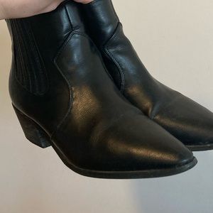 Nasty gal short cowboy boots black not leather size 9